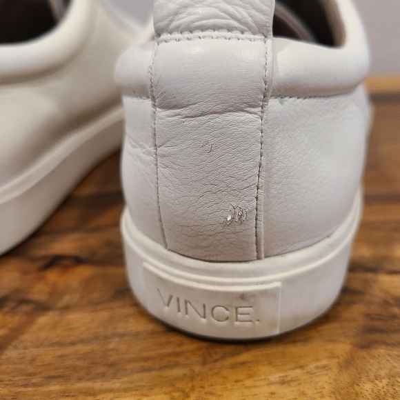 Vince Caden Colorblock White & Gray Leather Sneakers - Picture 5 of 13